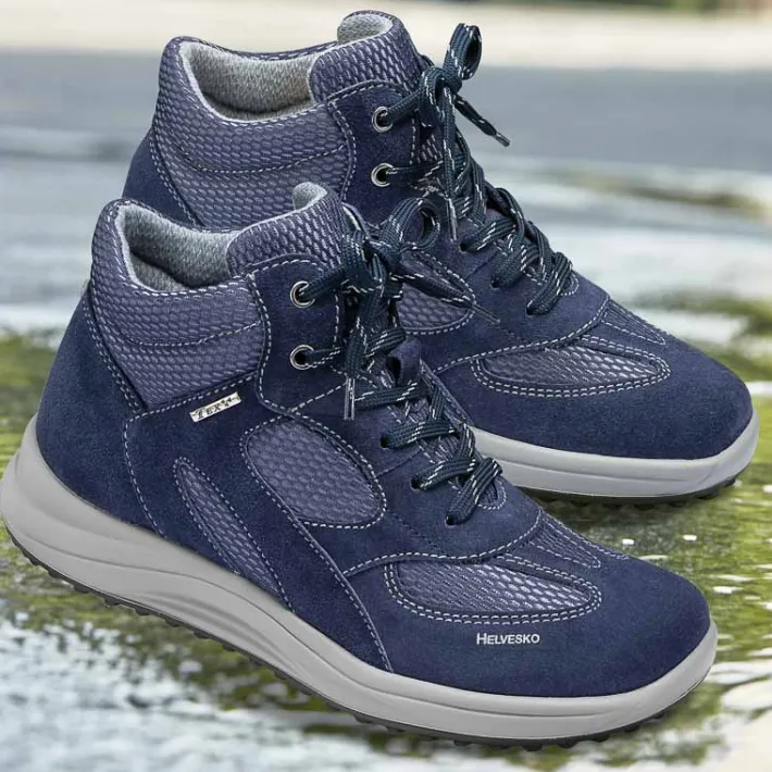 Femme idéalsko Spécial Orthèses | Chaussures À Lacets<Chaussures de confort Helvesko : modèle Abby Tex, bleu