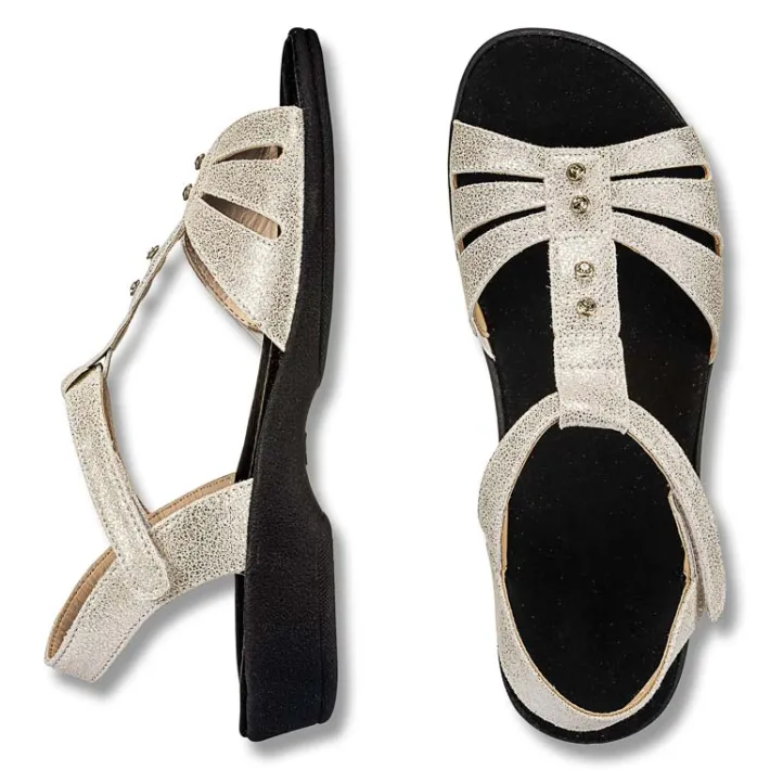 Femme idéalsko Sandales / Mules<Chaussures de confort Helvesko : modèle Baiu, argent