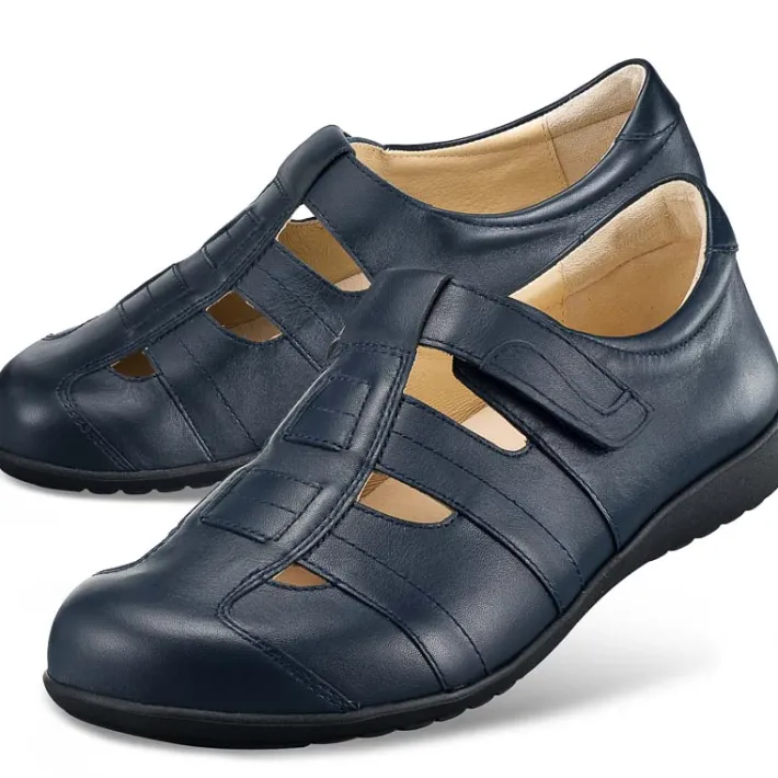 Femme idéalsko Sandales / Mules<Chaussures de confort Helvesko : modèle Candy, bleu foncé