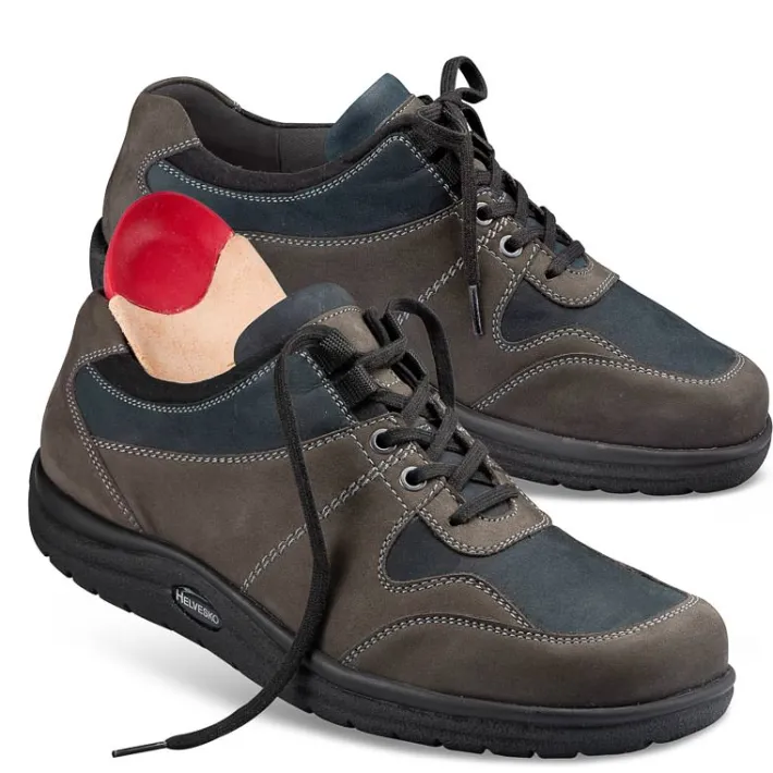 Homme idéalsko Spécial Orthèses | Chaussures À Lacets<Chaussures de confort Helvesko : modèle Erik, gris/bleu