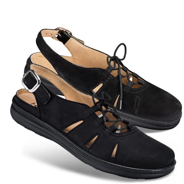 Femme idéalsko Sandales / Mules<Chaussures de confort Helvesko : modèle Irene, noir