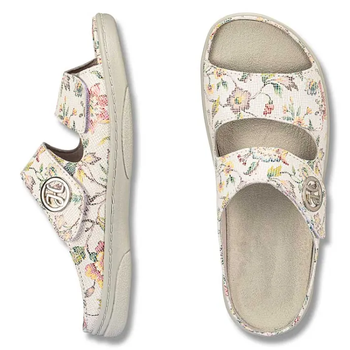 Femme idéalsko Sandales / Mules<Chaussures de confort Helvesko : modèle Malta, blanc multi