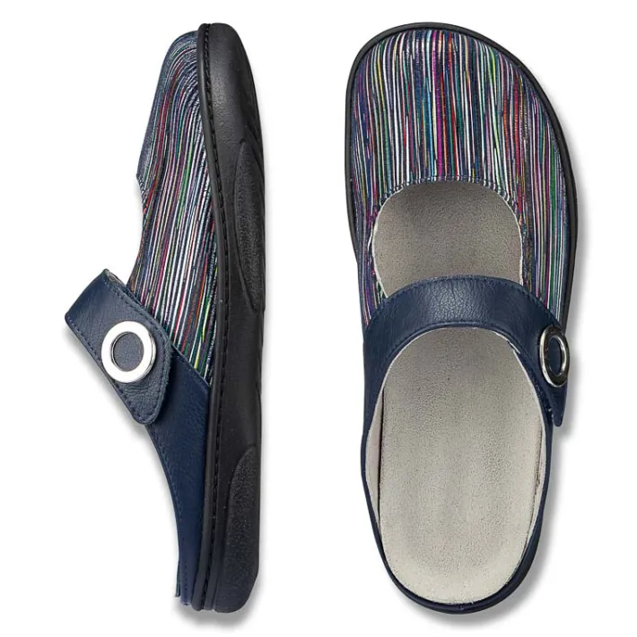 Femme idéalsko Sandales / Mules<Chaussures de confort Helvesko : modèle Nina, bleu multi