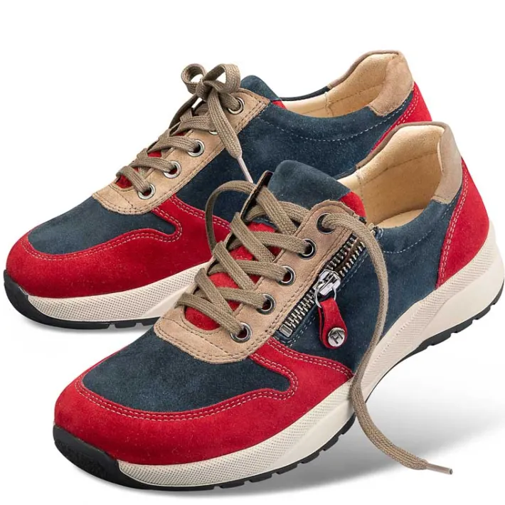 Femme idéalsko Spécial Orthèses | Chaussures À Lacets<Chaussures de confort Helvesko : modèle Nizza, bleu/rouge