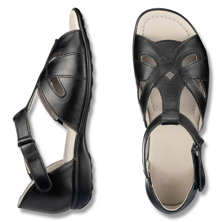 Femme idéalsko Sandales / Mules<Chaussures de confort Helvesko : modèle Olivia, noir