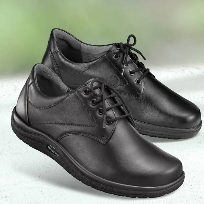 Homme idéalsko Spécial Orthèses | Chaussures À Lacets<Chaussures de confort Helvesko : modèle York, noir