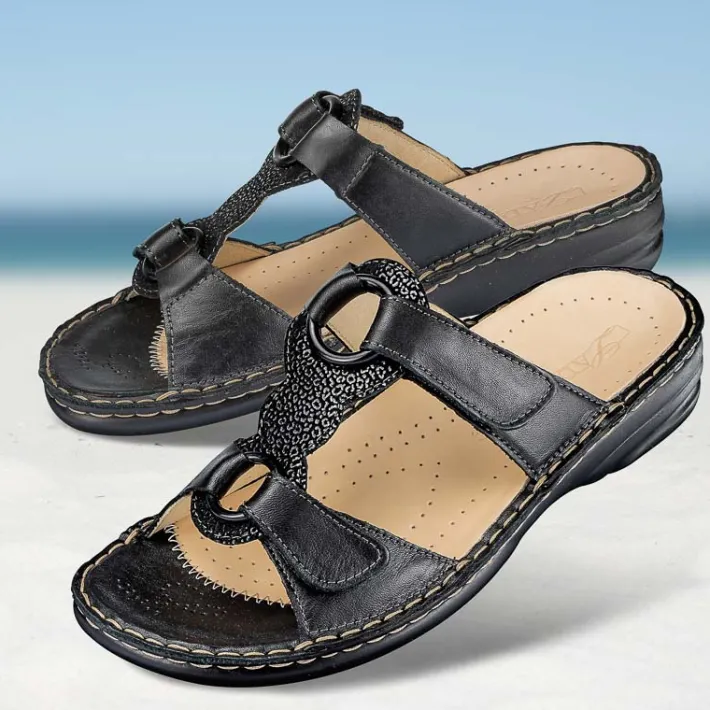 Femme idéalsko Sandales / Mules<Chaussures de confort LadySko : modèle Kyle, noir