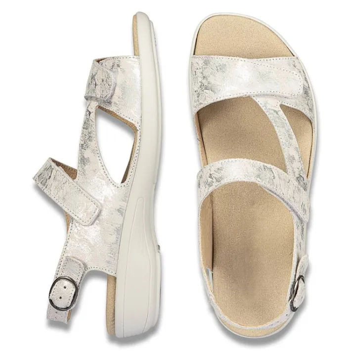 Femme idéalsko Sandales / Mules<Chaussures de confort LadySko : modèle Selina, blanc/argent